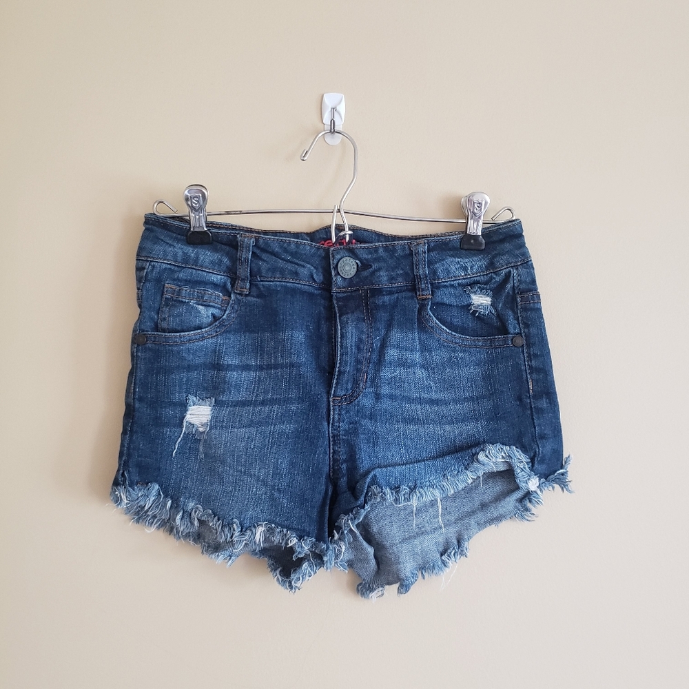 Blue Denim Distressed Cutoff Shorts